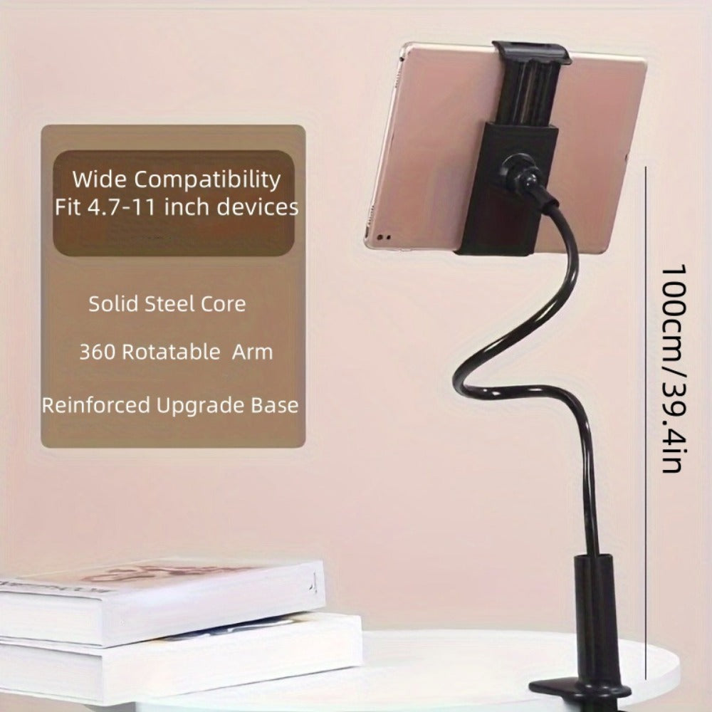 Updated Gooseneck Tablet Holder Stand For Bed 39.4inch Adjustable Flexible Arm Tablets Mount Clamp On Table - URBAN METRO