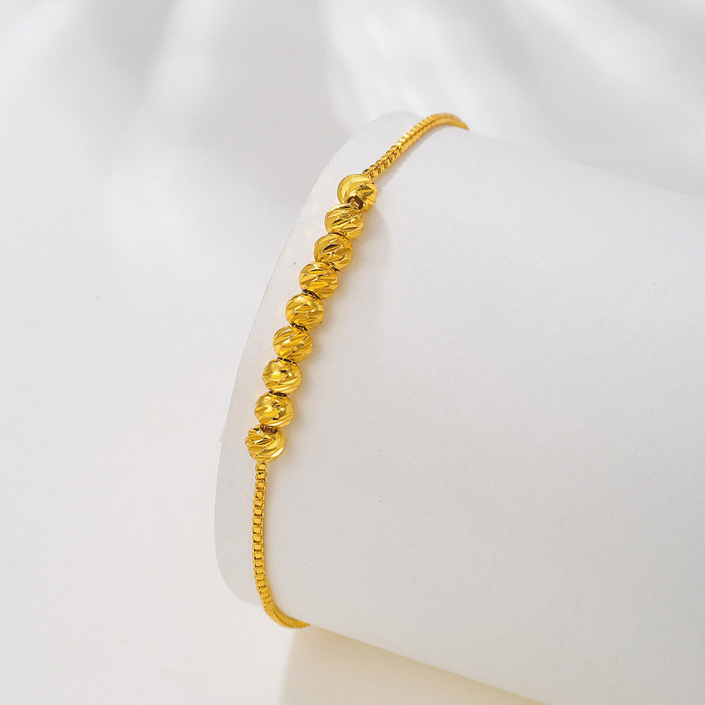 1pcs Gold Pulling Rope Bracelet Fashion Flower Bead Women's Good Luck Bead Bracelet - URBAN METRO