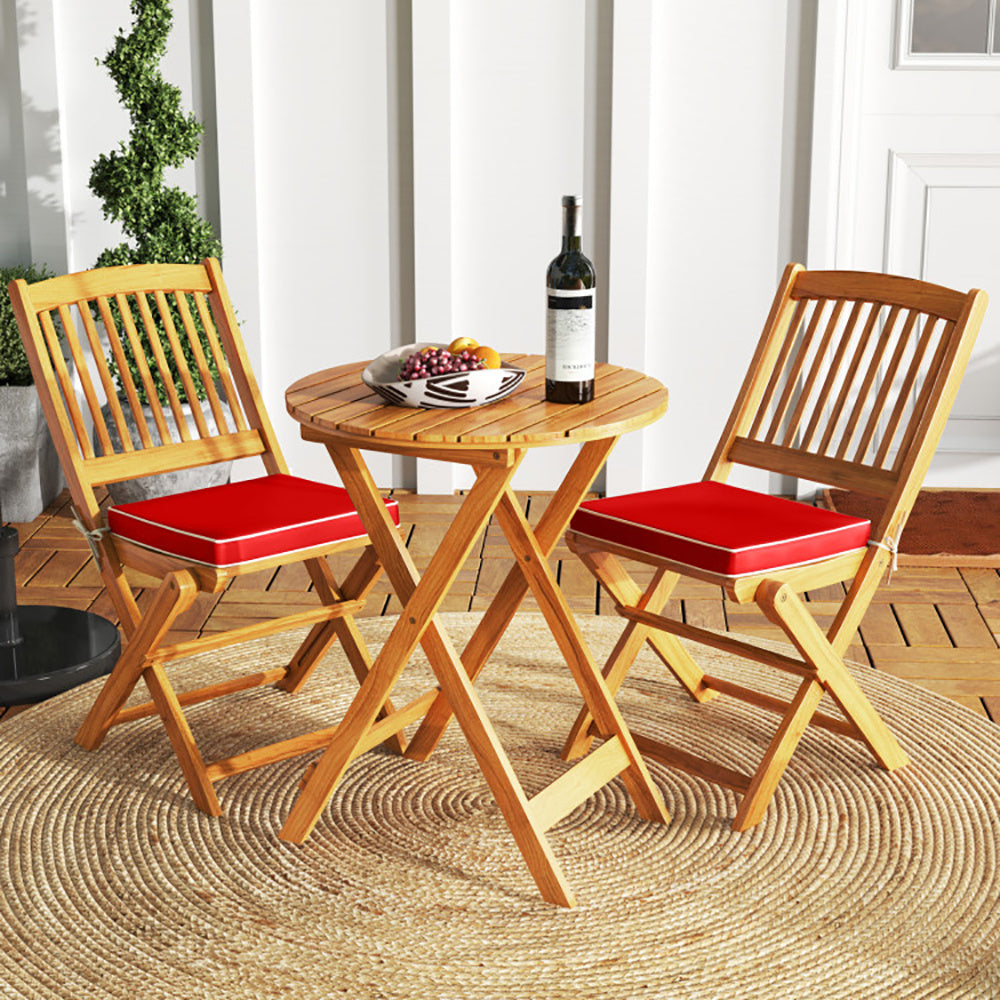 Outdoor Folding Chairs With Seat Cushions Set Of 2 - URBAN METRO