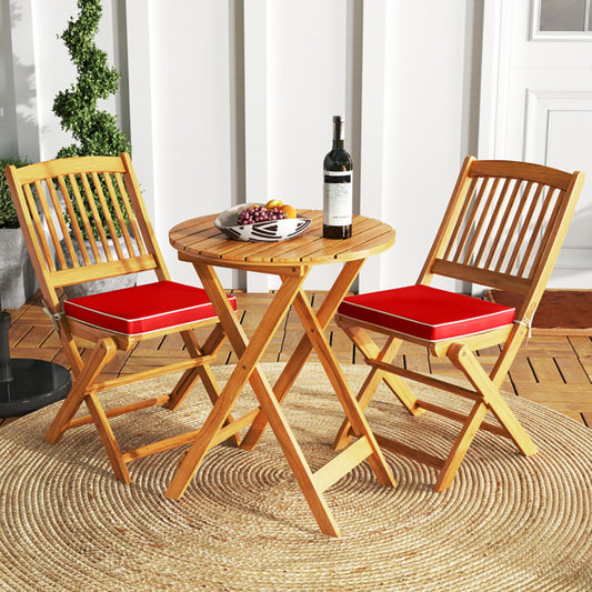 Outdoor Folding Chairs With Seat Cushions Set Of 2 - URBAN METRO