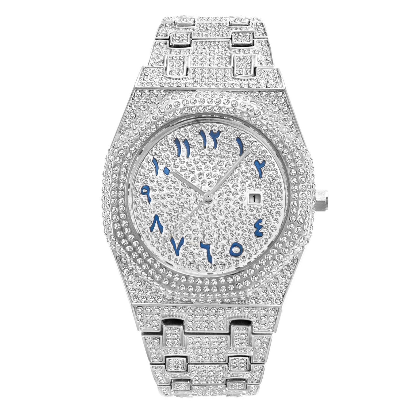 European Hip Hop Full Diamond Arabic Scale Niche Quartz Men's Watch - URBAN METRO