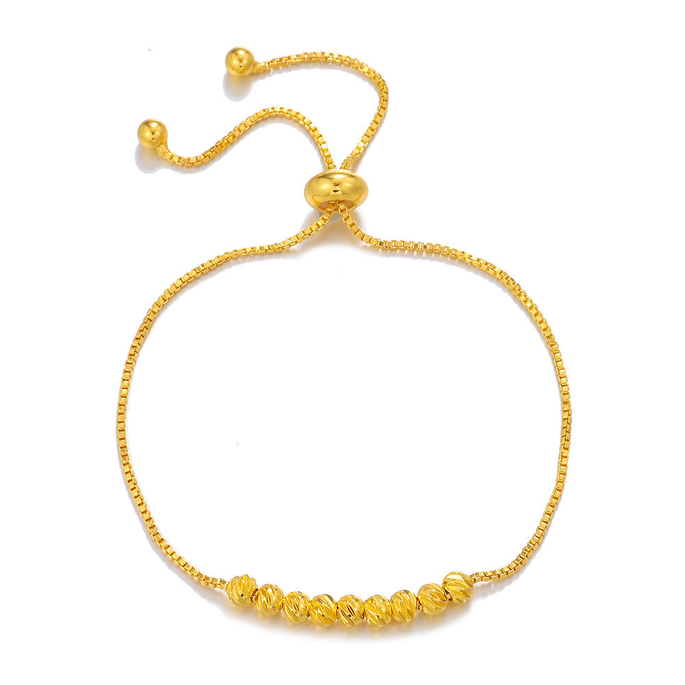 1pcs Gold Pulling Rope Bracelet Fashion Flower Bead Women's Good Luck Bead Bracelet - URBAN METRO
