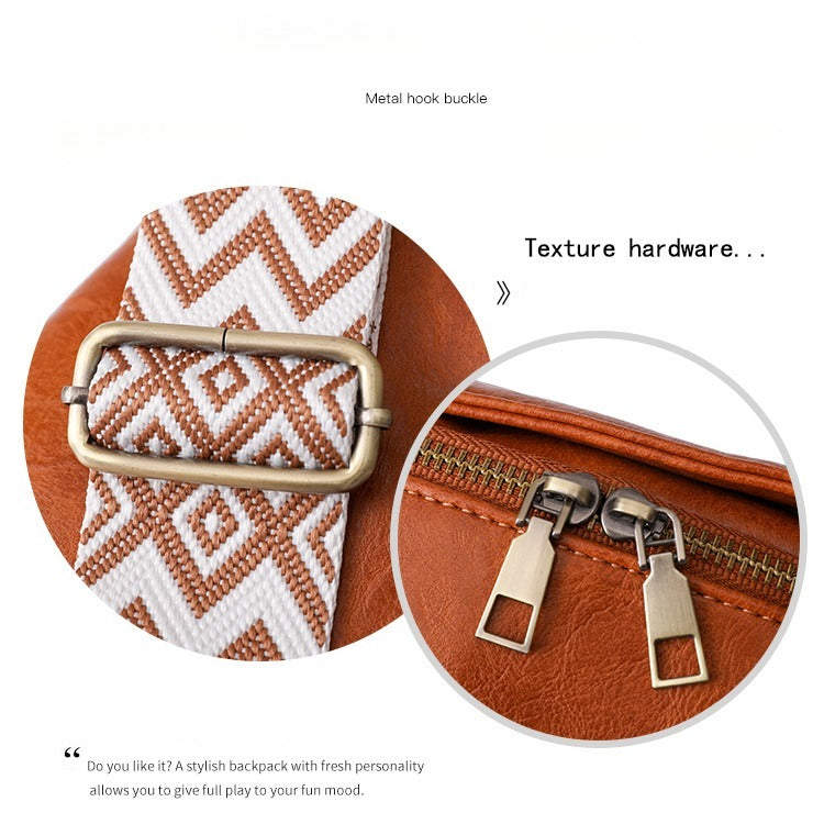 Women Chest Bag Sling Bag, Guitar Strap Small Crossbody PU Leather Satchel Daypack - URBAN METRO