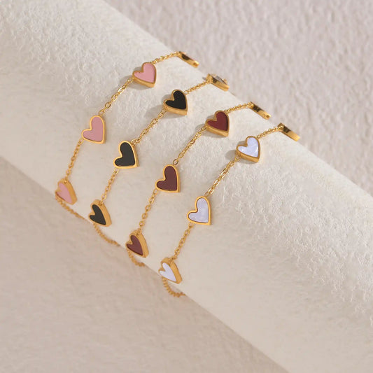 Ins Love stainless steel dripping heart bracelet for women