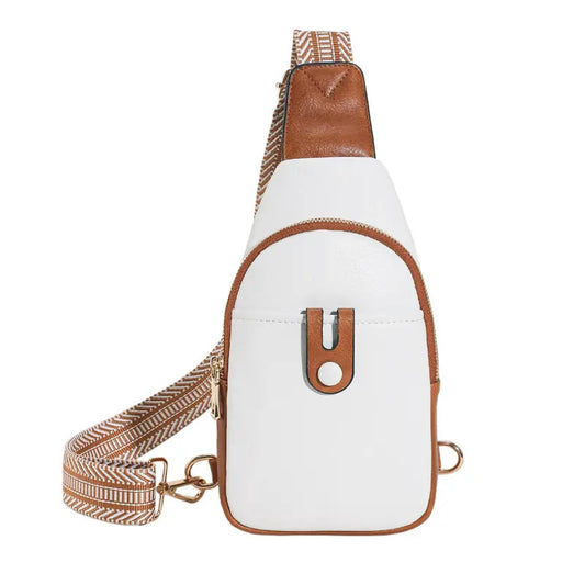 Sling Bag For Women Crossbody Fanny Packs For Women Leather Sling Chest Bag With Adjustable Strap Beige Brown - URBAN METRO