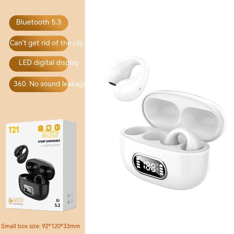 Ear-clip Real Wireless Digital Display Stereo Charging Warehouse Bluetooth Headset - URBAN METRO