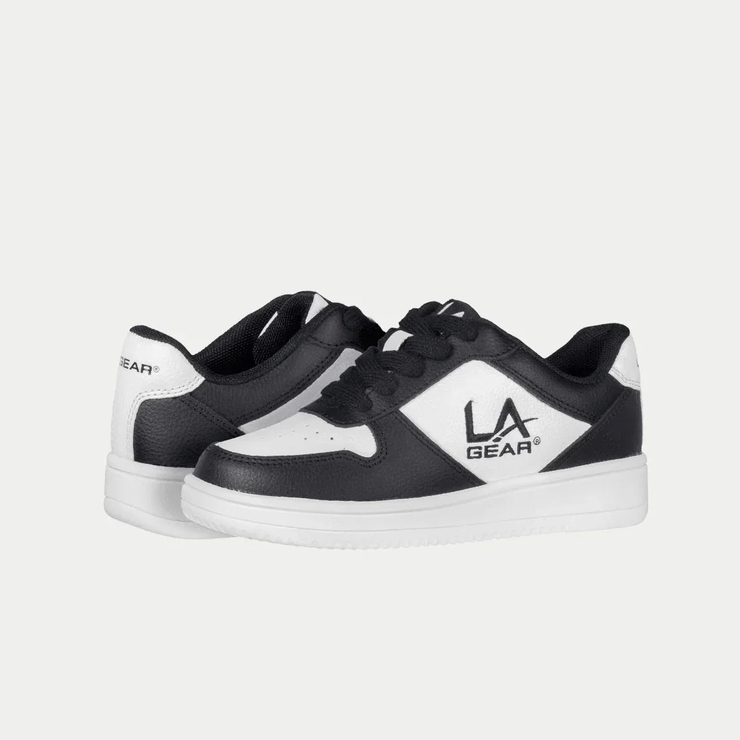 LA Gear Kids Edge Lowtop | Black x White Logo - URBAN METRO