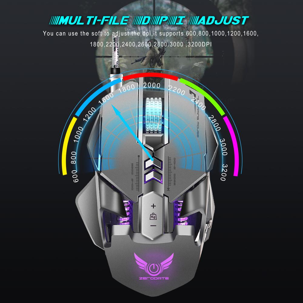 Gaming mouse with DPI adjustment scale 