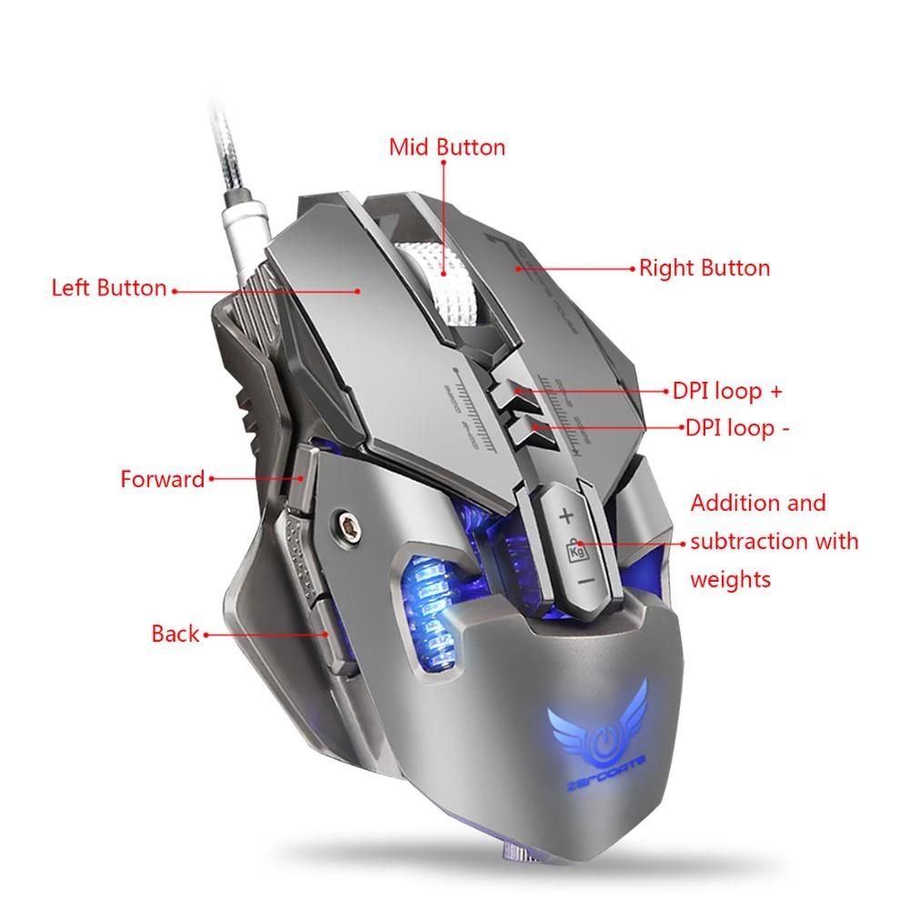 Gaming mouse with labeled buttons 