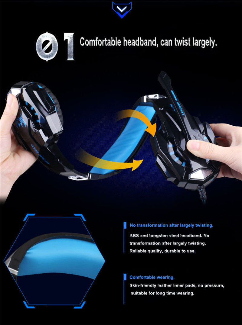 Gaming mouse with comfortable headband feature.