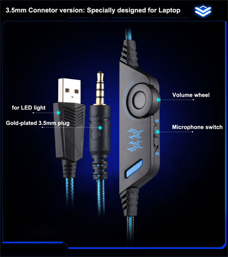 3.5mm connector version specially designed for laptops with labeled features.