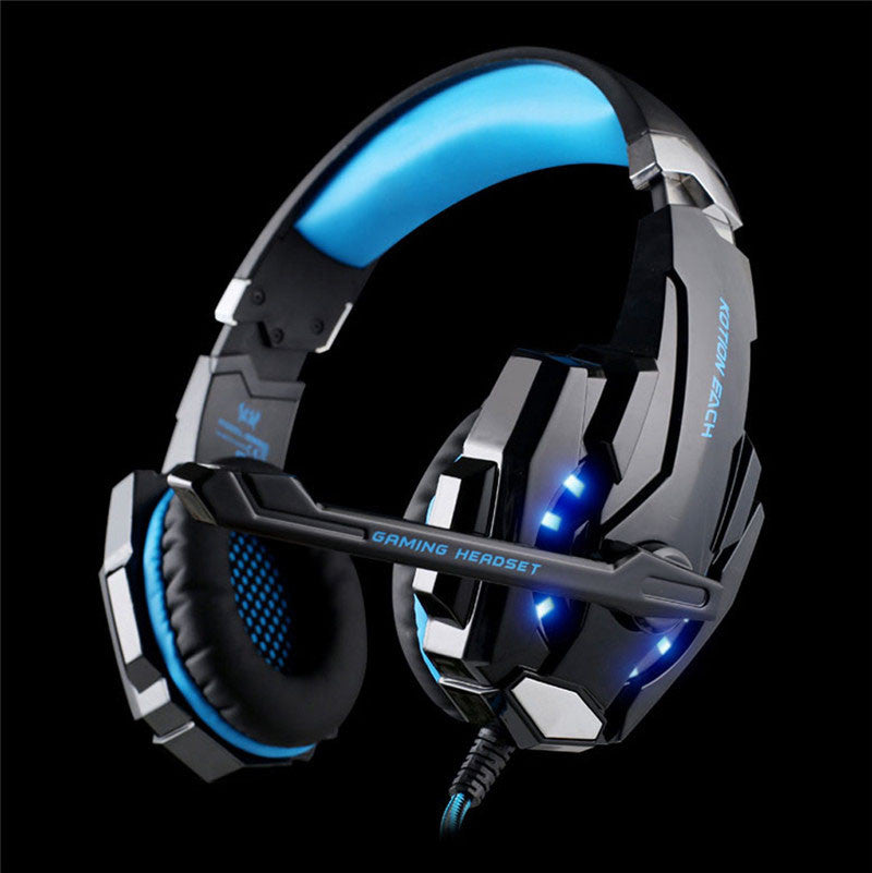 Gaming headset with blue LED lights 