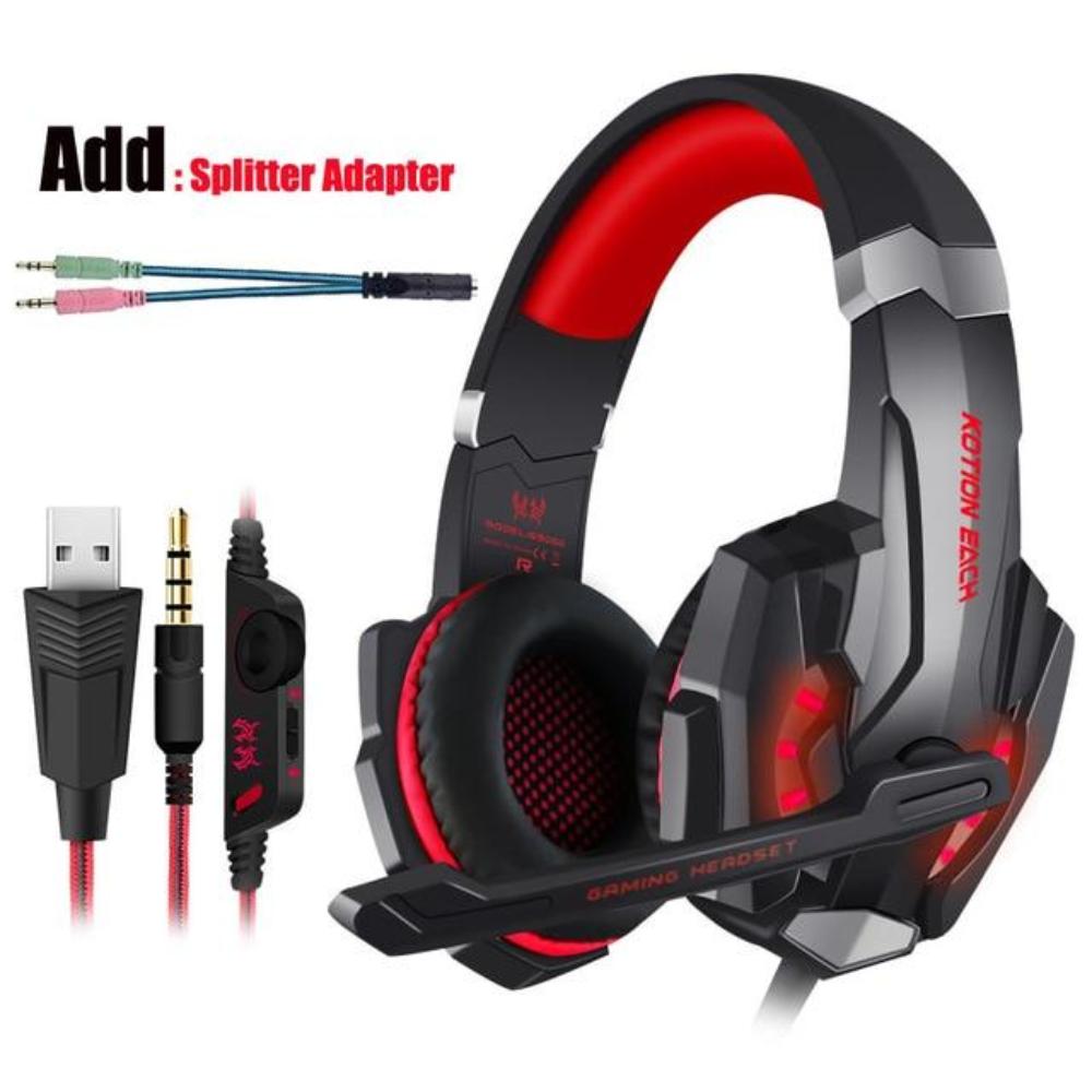 Gaming headset with splitter adapter 
