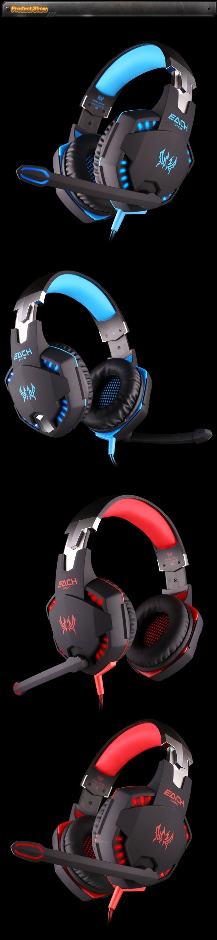 Dragon Stealth G21Z LED -Vibration Gaming Headphone with | Microphone - URBAN METRO