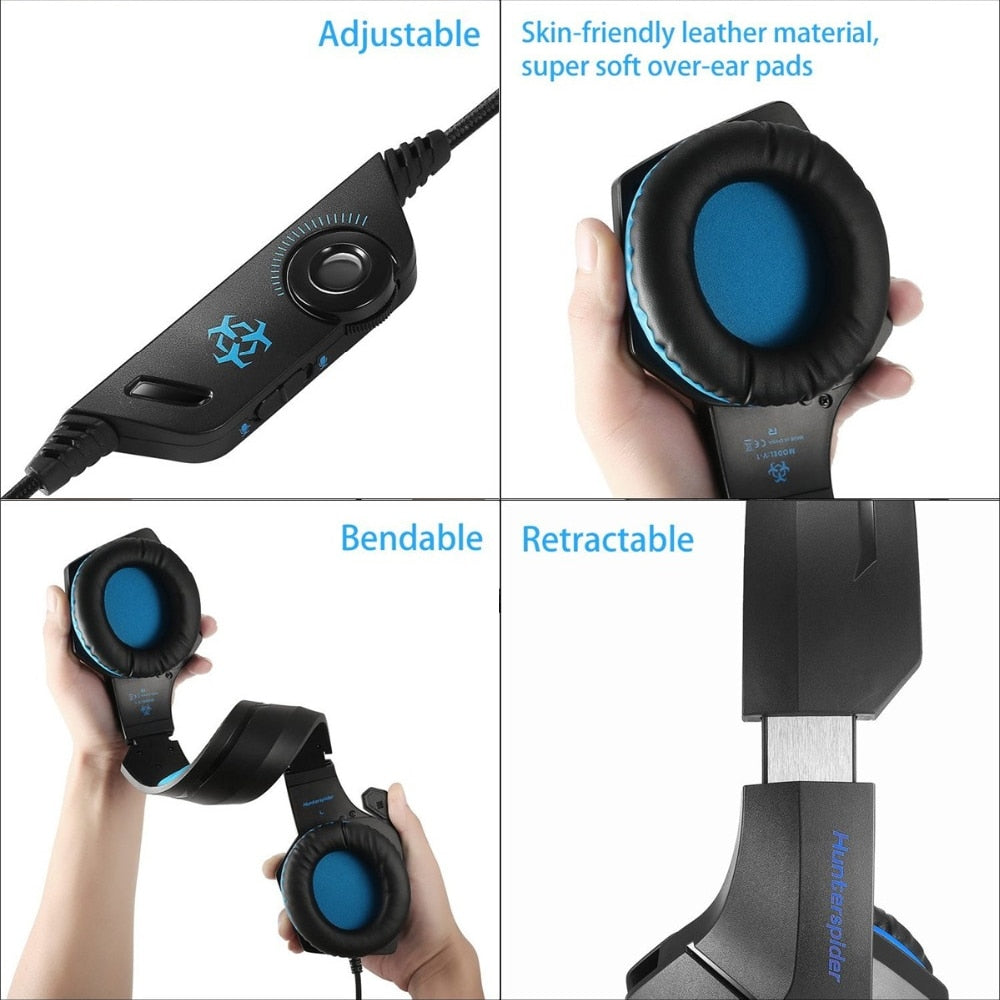 Headphones with adjustable, bendable, and retractable features 