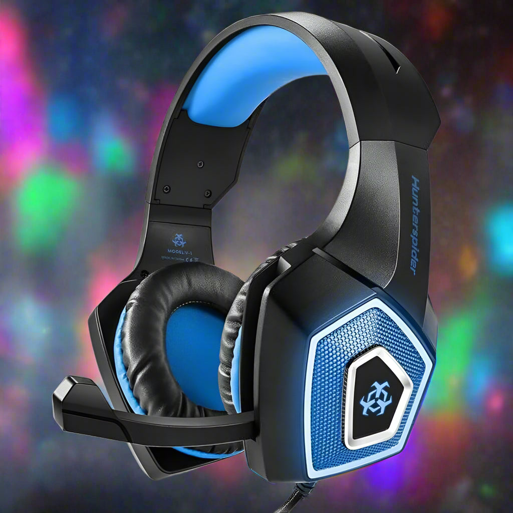 Gaming headset with blue accents 