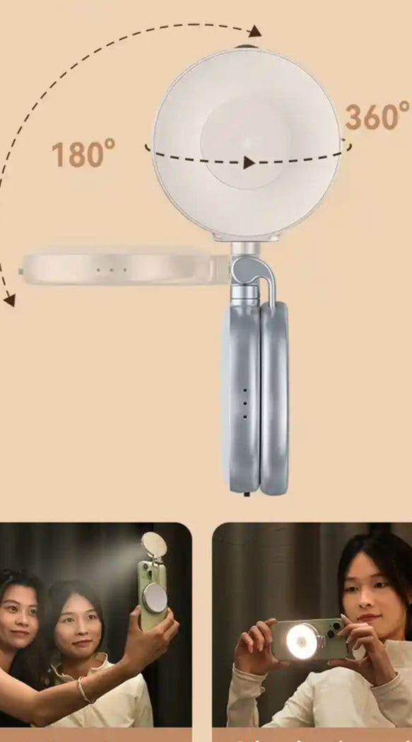 Mobile phone magnetic suction beauty fill light with LED ring for selfies, video calls, and live streaming