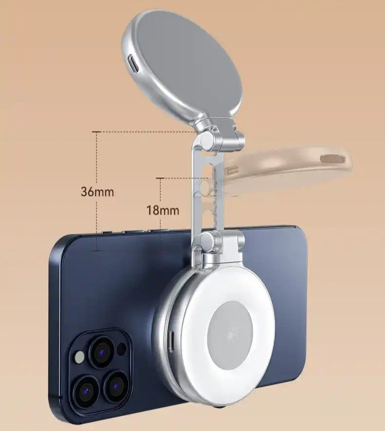 Mobile phone magnetic suction beauty fill light with LED ring for selfies, video calls, and live streaming